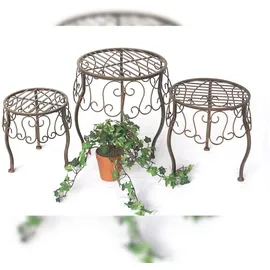 DanDiBo Ambiente Blumenhocker 3er Set 140129  Rund 30 x 30 cm Braun