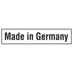 Maschinenkennzeichnung, Made in Germany, weiß - Bund = 100 Stk - 52x13 mm Folie selbstklebend