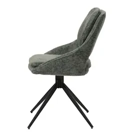 Mendler 2er-Set Esszimmerstuhl HWC-N73, Küchenstuhl, drehbar Auto-Return, Stoff/Textil Chenille (490g/m2) Öko-Tex ~ grün