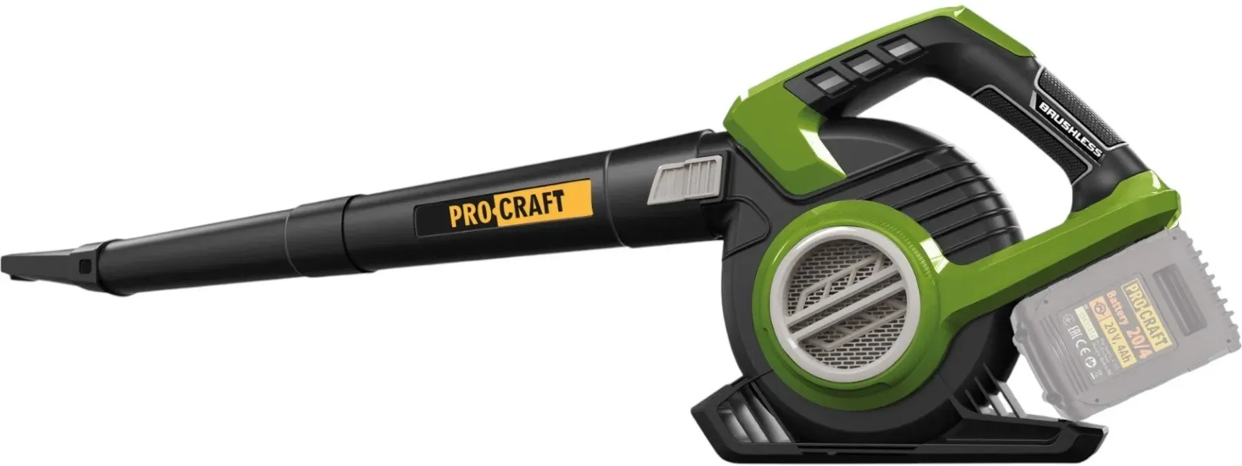 Procraft VB20 Akku Laubbläser und Laubsauger 40 V ( 2x 20 V ) Brushless + 2x Akku 8,0 Ah + Doppelladegerät