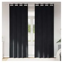 vidaXL Verdunkelungsvorhänge 2 pcs Schwarz 140 x 260 cm Samt