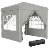 Outsunny Faltpavillon 2,5 x 2,5 m inkl. 4 Seitenteile Hellgrau