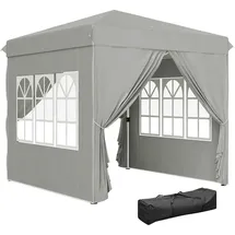 Outsunny Faltpavillon 2,5 x 2,5 m inkl. 4 Seitenteile Hellgrau