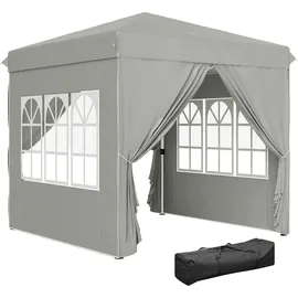 Outsunny Faltpavillon 2,5 x 2,5 m inkl. 4 Seitenteile Hellgrau