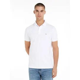 Tommy Hilfiger Poloshirt "PERFORMANCE PIQUE REG POLO", Herren, Gr. XXL, weiß, Jersey, Obermaterial: 63% Baumwolle, 31% Polyester, 6% Elasthan, casual, regular fit hüftlang, Kurzarm abgesteppt, Shirts, mit Streifenmuster