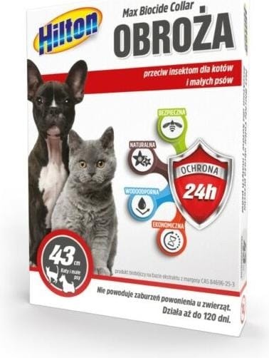 Hilton Obroża Przeciw Insektom z Margosą Dł. 43cm dla kota/psa (Hund, Katze, Spazieren), Halsband + Leine