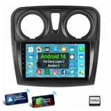 ESSGOO Für Renault Dacia Logan Sandero Carplay Autoradio Android 14 Autoradio (FM, AM, Apple Carplay Android Auto GPS Navi WIFI BT)