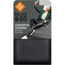 NUR DIE Damen Leggings in Leder Optik Relax&Go