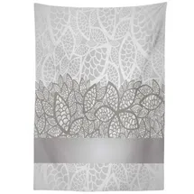 ABAKUHAUS Tischdecke Lace Inspired Floral 140 x 170 cm Hellgrau