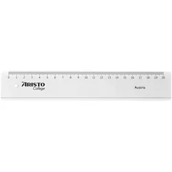 ARISTO College Lineal 20 cm, transparent, mit Facette, Tuschekante (AR23022)