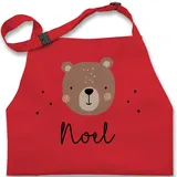 Kinderschürze Schürze Kinder Jungen Mädchen - Süßer Bär I Bären I Bärenmotiv I Bear - 7-14 Jahre - Rot - kinderkochschürzen für jungs geschenke kind personalisierter kochschürze - 7-13 Jahre