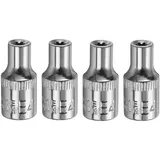 QUARKZMAN 1/4" x E4 Torx Bit Set, 4 Stück Torx Nuss Set Schrauber Sechskant Steckschlüsseleinsätze, Antrieb Tiefnuss Stern-Stecknuss für Auto Reparaturen Hauswartung DIY Handarbeit