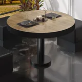 GGM Möbel Bistro Loungetisch Ø 70 x 41 cm Eiche/Schwarz