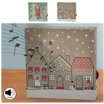 Cepewa Soundbox 'Xmas' 2er Set 2 X-Mas Sounds Bewegungssensor | 12x12x3,5cm Pappe Kunststoff | Weihnachtsmusik regulierbar (1 x 2er Set Soundbox Xmas)