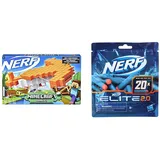 NERF abfeuernde Nerf Minecraft Pillager‘s Armbrust, echte Armbrust-Action, enthält 3 Nerf Elite Darts & Hasbro F0040EU5 Nerf Elite 2.0 20er Dart Nachfüllpackung – enthält 20 Nerf Elite 2.0 Darts