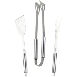 Adler AD 6729 Grillbesteck Set Grillzange Grillgabel Grillwender Edelstahl silber