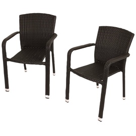 Garden Pleasure Getafe Stapelstuhl 57 x 60 x 82 cm braun 2 St.