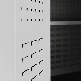 Jan Nowak Werkstattschrank Metall 185 cm x 92 cm x 50 cm Grau 3 Fachböden 2 Schubladen abschließbar