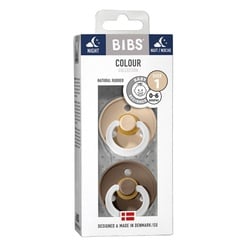 BIBS Schnuller Colour 2er Pack Dark Oak+Vanilla NIGHT 0-6m