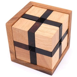 ROMBOL Denkspiele Spiel, 3D-Puzzle Octagon, anspruchsvolles 3D Puzzle mit 8 Würfeln, Holzspiel