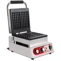 Beeketal 'BWA-11' Profi Gastro Waffeleisen mit antihaftbeschichteten Backplatten (2 x Rechtecke), Edelstahl Gehäuse, 50-250 °C, Timer: 0-5 Minuten, Waffelautomat für z.B. belgische Waffeln