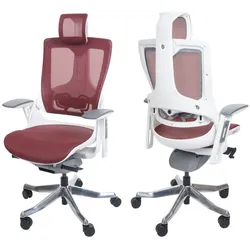 Bürostuhl MERRYFAIR Adelaide, Schreibtischstuhl Drehstuhl, Polster/Netz, ergonomisch ~ rot