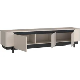 Forte Vodol TV-Lowboard 204,9 cm Schwarz Holzwerkstoff