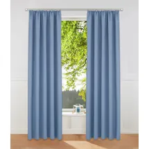 MY HOME Vorhang MY HOME "Parry" Gr. 4, blau, B:140cm H:245cm, Polyester, Recyceltes Material, Gardinen, 2-er Set, blickdicht, monochrom, basic, einfarbig, Bestseller