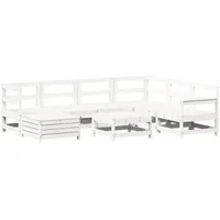 vidaXL Garten-Sofagarnitur 8-tlg. Loungeset weiß