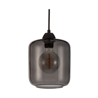 Pauleen Magic Glamour Pendelleuchte max. 20 Watt Rauchglas, Schwarz Glas, Metall E27