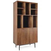 BIZZOTTO Schrank Tadita aus Mangoholz, modernes Design, 2 Türen, braun, 85 cm, Push-to-Open-System