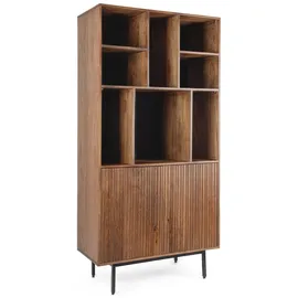 BIZZOTTO Schrank Tadita aus Mangoholz, modernes Design, 2 Türen, braun, 85 cm, Push-to-Open-System