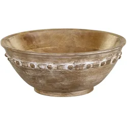 Chic Antique Tours Schüssel in Holz mit Muster, H8/Ø25 cm natur