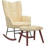 ✅  Schaukelstuhl Schaukelsessel mit Hocker Polstersessel Sessel Relaxstuhl Samt
