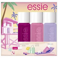 essie Sommer-Nagellack-Set hang loose: sommerliches Mini Trio Kit, Nr. 30 bachelorette bash, 5 ml, Nr. 20 lovie dovie, 5 ml, Nr. 37 lilacism, 5 ml