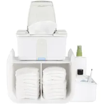 Ubbi Nappy Tabletop Organiser, Stores Baby Nappies, Wipes & Baby Accessories, Newborn Nursery Essentials, White