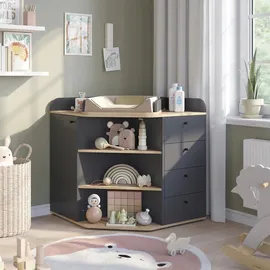 Vicco Wickelkommode Aria, 85 x 90 cm mit Regalen und 4 Schubladen,