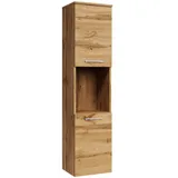 Badplaats Montreal Badezimmerschrank 30 x 130 x 30 cm Eiche/Braun