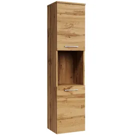 Badplaats Montreal Badezimmerschrank 30 x 130 x 30 cm Eiche/Braun