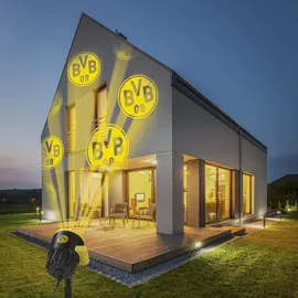DS PRODUKTE BVB LED-Motivstrahler - Projiziert das BVB-Logo - Für innen & außen