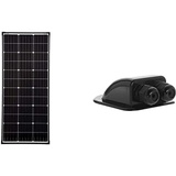 enjoy solar Mono PERC 110W Monokristallin Solarpanel Solarmodul 12V & Offgridtec Dachdurchführung 2 - fach schwarz für Wohnmobil Caravan Boot Solar Kabeldurchführung ABS, 1 Stück, 006415