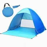 SMZhomeone Strandmuschel Pop-Up-Strandzelt 165 x 150 x 110 cm Strandzelt Automatisches Sofort-Strandzelt Outdoor Strandschatten Sonnenschutz Zeltüberdachung Blaues Strandzelt