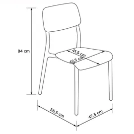 konsimo® KONSIMO Gartenstuhl GALIO 47,5 x 55,5 x 84 cm grau 2 St.