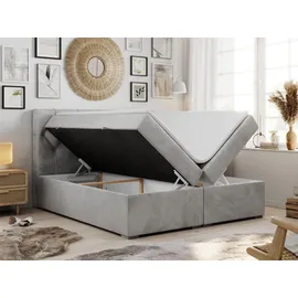 MKS Boxspringbett 160 x 200 cm H3 Hellgrau