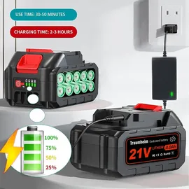 Aorsher Akku Rasentrimmer mit 2× 4000mAh Akkus 21V, 750W Bürstenloser Motor