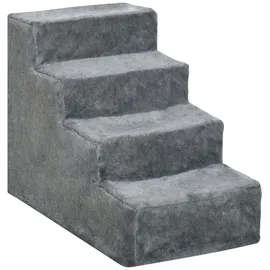 PawHut Haustiertreppe 4-stufige Hunderampe mit abnehmbarer Bezug