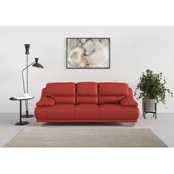 3-Sitzer COTTA "Maranello", rot, B:216cm H:86cm T:93cm, 64% Polyurethan, 25% Polyester, 11% Baumwolle, Sofas
