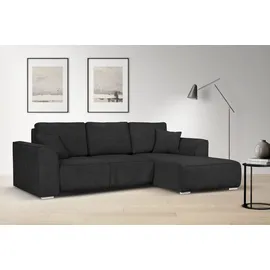 OTTO home Ecksofa OTTO HOME "BEATRICE optionale Schlafsofa mit Bettkasten, B/T/H: 265/170/86 cm", grau (anthrazit), B:265cm H:86cm T:170cm, 100% Polyester, Sofas, Ecksofa, L-Form, wahlweise auch mit Bettfunktion und Bettkasten