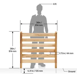 Vevor Sichtschutzzaun aus Holz, 914x914 mm 3-Paneele-Lamellenzaun für Klimaanlagen, Umzäunung für Poolausrüstung mit Metallpfählen, Mülltonnenversteck für den Außenbereich als Gartendekoration