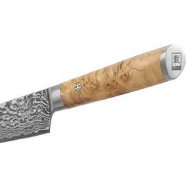 Zayiko Kinone Damast Officemesser Mukimono I 10 cm Klinge Wurzelholzgriff Birke